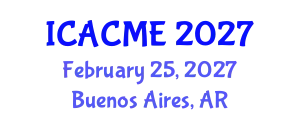 International Conference on Advanced Composites and Materials Engineering (ICACME) February 25, 2027 - Buenos Aires, Argentina