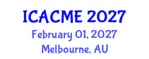 International Conference on Advanced Composites and Materials Engineering (ICACME) February 01, 2027 - Melbourne, Australia