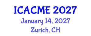 International Conference on Advanced Composites and Materials Engineering (ICACME) January 14, 2027 - Zurich, Switzerland