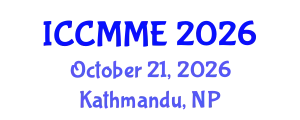 International Conference on Composite Materials and Materials Engineering (ICCMME) October 21, 2026 - Kathmandu, Nepal