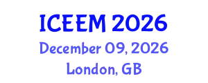 International Conference on Ecology and Ecological Modeling (ICEEM) December 09, 2026 - London, United Kingdom