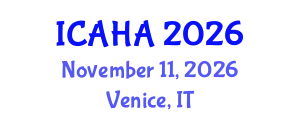 International Conference on Audiology and Hearing Aids (ICAHA) November 11, 2026 - Venice, Italy