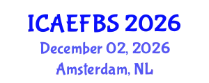 International Conference on Agricultural Engineering, Food and Beverage Systems (ICAEFBS) December 02, 2026 - Amsterdam, Netherlands