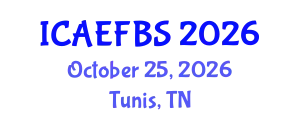 International Conference on Agricultural Engineering, Food and Beverage Systems (ICAEFBS) October 25, 2026 - Tunis, Tunisia