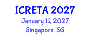 International Conference on Renewable Energy Technology and Applications (ICRETA) January 11, 2027 - Singapore, Singapore