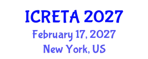 International Conference on Renewable Energy Technology and Applications (ICRETA) February 17, 2027 - New York, United States