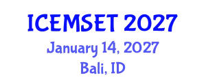 International Conference on Education in Mathematics, Science, Engineering and Technology (ICEMSET) January 14, 2027 - Bali, Indonesia