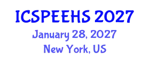 International Conference on Sport, Physical Education, Exercise and Health Sciences (ICSPEEHS) January 28, 2027 - New York, United States