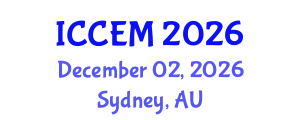 International Conference on Civil Engineering and Materials (ICCEM) December 02, 2026 - Sydney, Australia