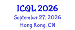 International Conference on Quantitative Linguistics (ICQL) September 27, 2026 - Hong Kong, China