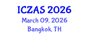 International Conference on Zoology and Animal Science (ICZAS) March 09, 2026 - Bangkok, Thailand