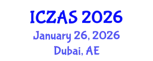 International Conference on Zoology and Animal Science (ICZAS) January 26, 2026 - Dubai, United Arab Emirates
