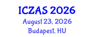 International Conference on Zoology and Animal Science (ICZAS) August 23, 2026 - Budapest, Hungary