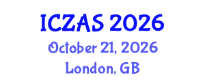 International Conference on Zoology and Animal Science (ICZAS) October 21, 2026 - London, United Kingdom