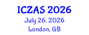 International Conference on Zoology and Animal Science (ICZAS) July 26, 2026 - London, United Kingdom