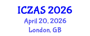 International Conference on Zoology and Animal Science (ICZAS) April 20, 2026 - London, United Kingdom