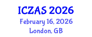 International Conference on Zoology and Animal Science (ICZAS) February 16, 2026 - London, United Kingdom