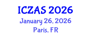 International Conference on Zoology and Animal Science (ICZAS) January 26, 2026 - Paris, France