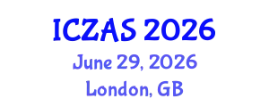 International Conference on Zoology and Animal Science (ICZAS) June 29, 2026 - London, United Kingdom