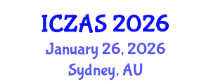International Conference on Zoology and Animal Science (ICZAS) January 26, 2026 - Sydney, Australia