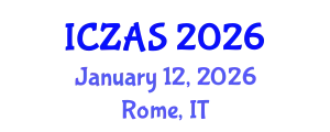 International Conference on Zoology and Animal Science (ICZAS) January 12, 2026 - Rome, Italy