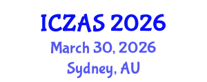 International Conference on Zoology and Animal Science (ICZAS) March 30, 2026 - Sydney, Australia