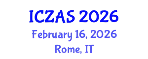 International Conference on Zoology and Animal Science (ICZAS) February 16, 2026 - Rome, Italy