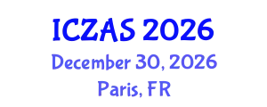 International Conference on Zoology and Animal Science (ICZAS) December 30, 2026 - Paris, France