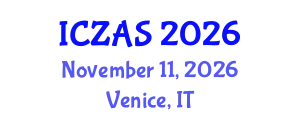 International Conference on Zoology and Animal Science (ICZAS) November 11, 2026 - Venice, Italy