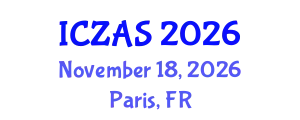 International Conference on Zoology and Animal Science (ICZAS) November 18, 2026 - Paris, France