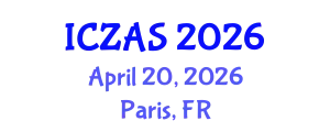 International Conference on Zoology and Animal Science (ICZAS) April 20, 2026 - Paris, France