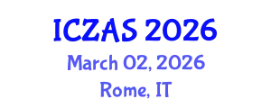 International Conference on Zoology and Animal Science (ICZAS) March 02, 2026 - Rome, Italy
