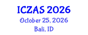 International Conference on Zoology and Animal Science (ICZAS) October 25, 2026 - Bali, Indonesia
