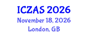 International Conference on Zoology and Animal Science (ICZAS) November 18, 2026 - London, United Kingdom