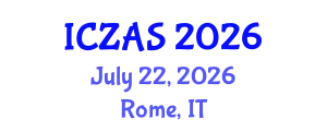 International Conference on Zoology and Animal Science (ICZAS) July 22, 2026 - Rome, Italy