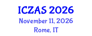 International Conference on Zoology and Animal Science (ICZAS) November 11, 2026 - Rome, Italy