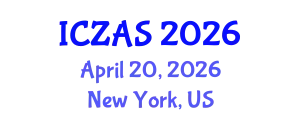 International Conference on Zoology and Animal Science (ICZAS) April 20, 2026 - New York, United States