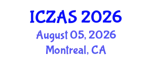 International Conference on Zoology and Animal Science (ICZAS) August 05, 2026 - Montreal, Canada
