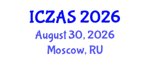 International Conference on Zoology and Animal Science (ICZAS) August 30, 2026 - Moscow, Russia