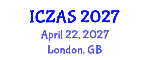 International Conference on Zoology and Animal Science (ICZAS) April 22, 2027 - London, United Kingdom