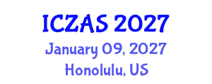 International Conference on Zoology and Animal Science (ICZAS) January 09, 2027 - Honolulu, United States