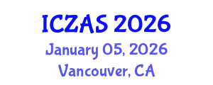 International Conference on Zoology and Animal Science (ICZAS) January 05, 2026 - Vancouver, Canada