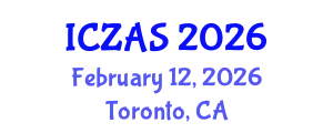 International Conference on Zoology and Animal Science (ICZAS) February 12, 2026 - Toronto, Canada