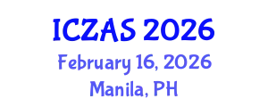 International Conference on Zoology and Animal Science (ICZAS) February 16, 2026 - Manila, Philippines