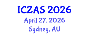 International Conference on Zoology and Animal Science (ICZAS) April 27, 2026 - Sydney, Australia