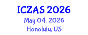 International Conference on Zoology and Animal Science (ICZAS) May 04, 2026 - Honolulu, United States