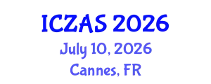 International Conference on Zoology and Animal Science (ICZAS) July 10, 2026 - Cannes, France