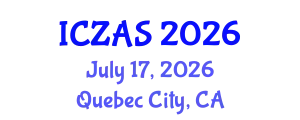 International Conference on Zoology and Animal Science (ICZAS) July 17, 2026 - Quebec City, Canada
