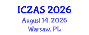 International Conference on Zoology and Animal Science (ICZAS) August 14, 2026 - Warsaw, Poland