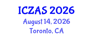 International Conference on Zoology and Animal Science (ICZAS) August 14, 2026 - Toronto, Canada